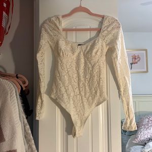 white floral body suit